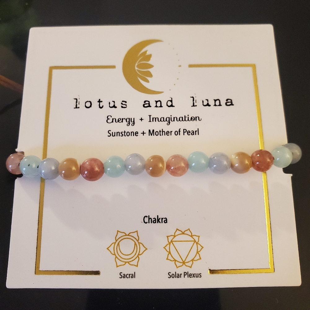 Sunstone and Mother of Pearl Bracelet